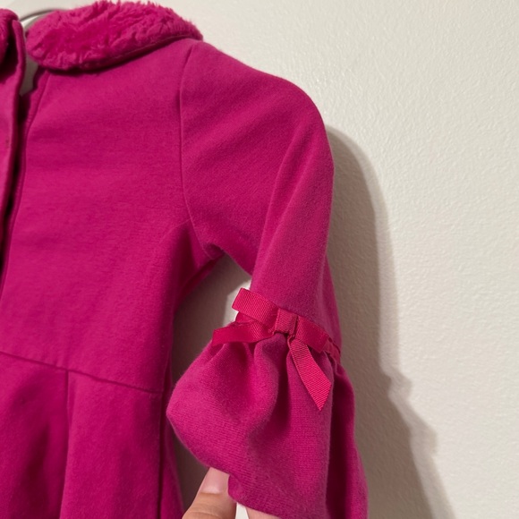 Janie and Jack FAUX FUR COLLAR PONTE DRESS PINK Size 4 formal holiday event - Picture 7 of 8